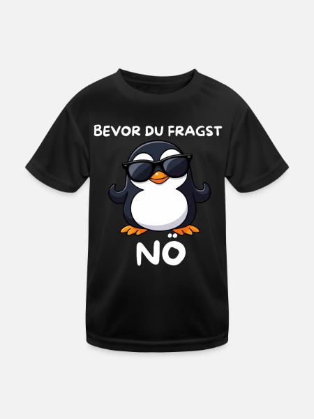 Pinguin mit Sonnenbrille NÖ - Kinder Funktions-T-Shirt - Schwarz
