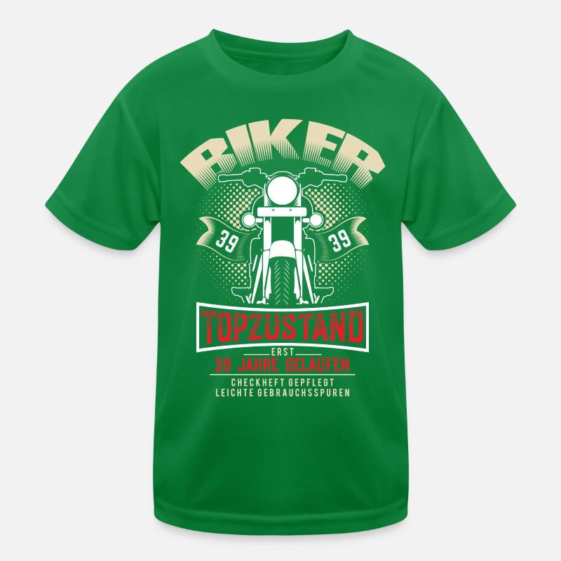 39. Geburtstag Motorradfahrer Motorrad Kinder Funktions-T-Shirt