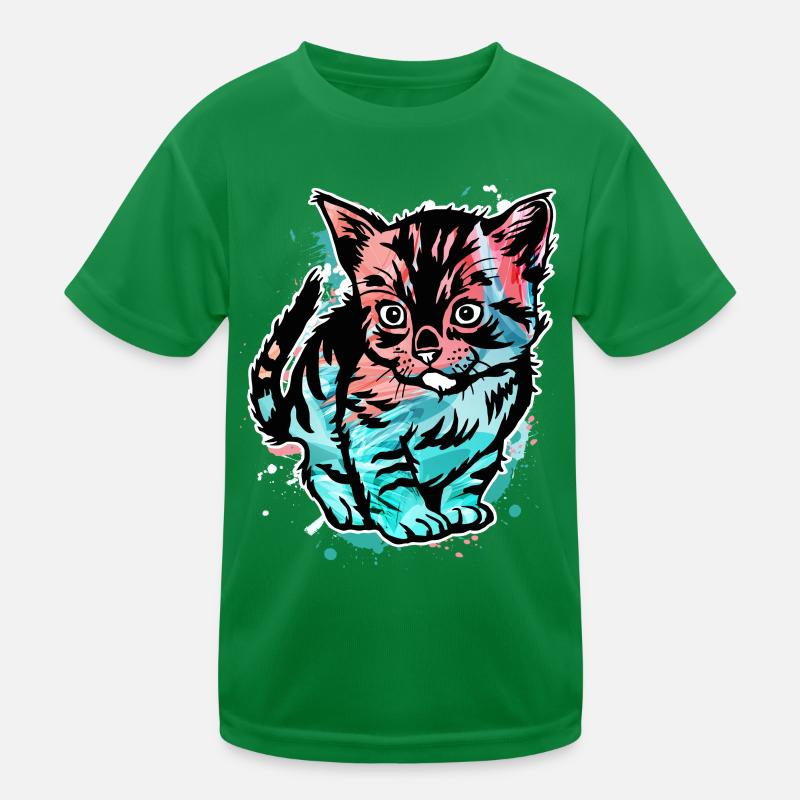 Cat Colorful Kids Functional T-Shirt