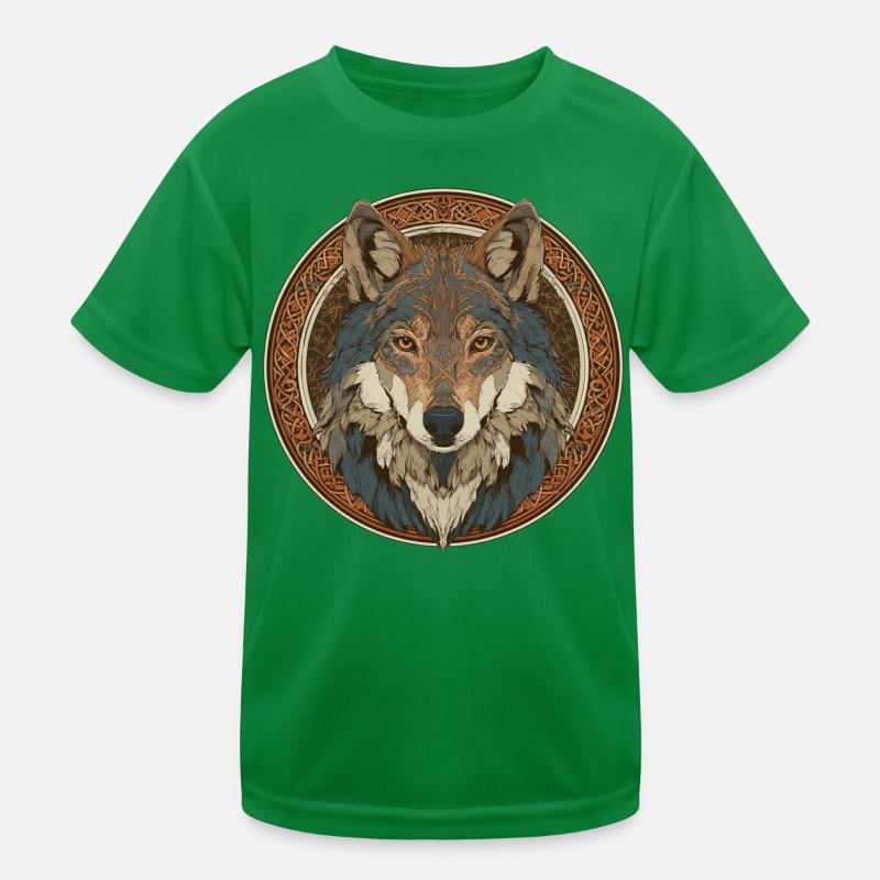 Legendenhafter Wolf mit keltischem Muster Kinder Funktions-T-Shirt