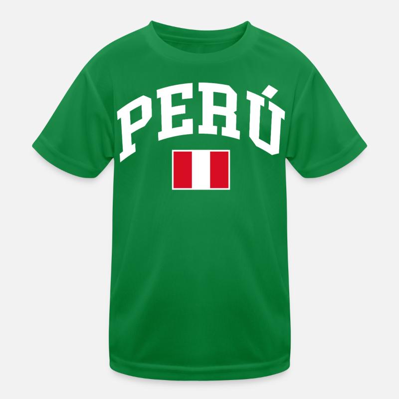 Peru Flag Kids Functional T-Shirt