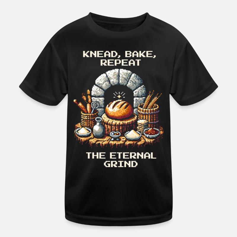 Knead, Bake, Repeat | Bread Baking Humor Kids Functional T-Shirt