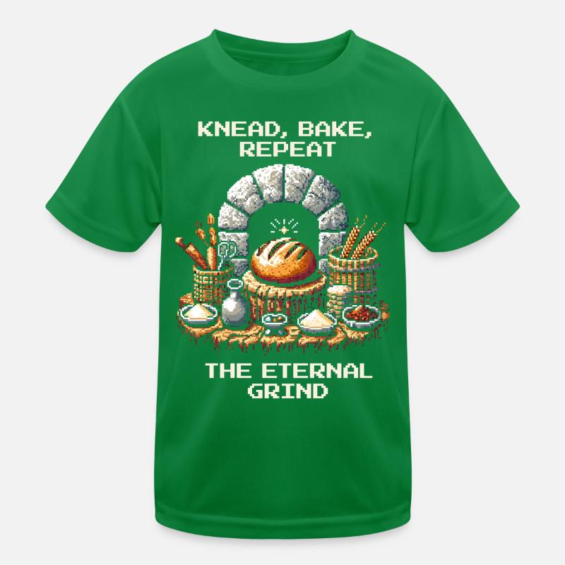 Knead, Bake, Repeat | Bread Baking Humor Kids Functional T-Shirt