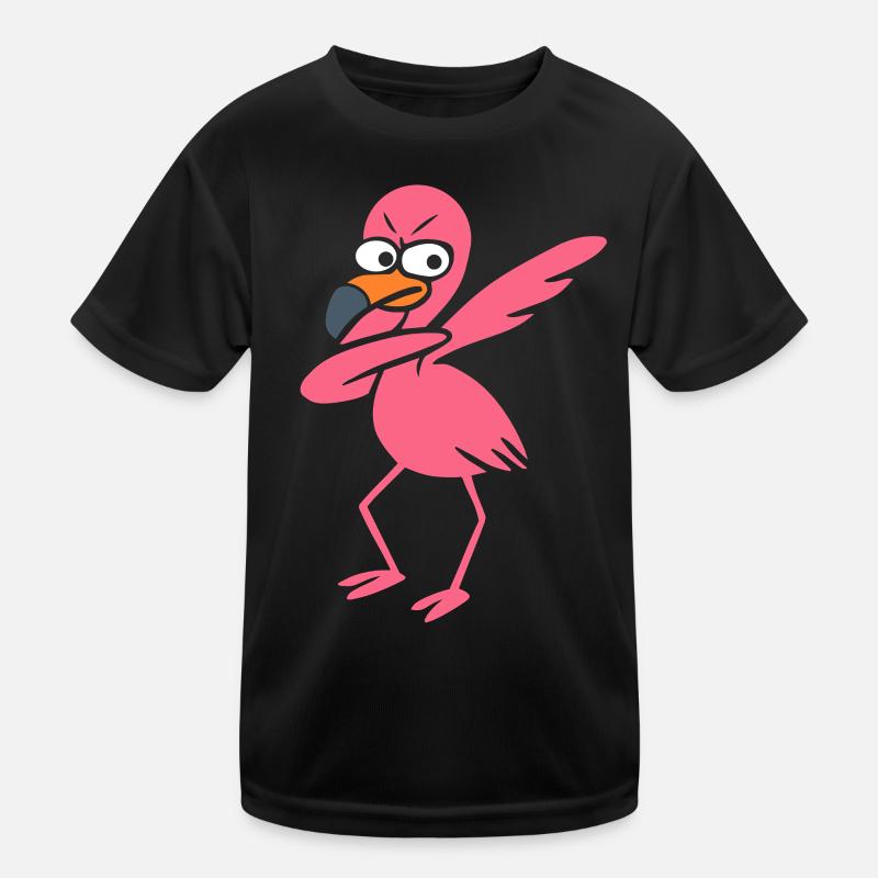 Dancing Flamingo Dabbing Kids Functional T-Shirt