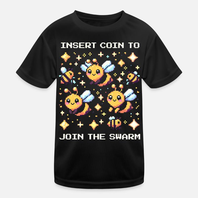 Insert a coin – join the swarm | Bees Kids Functional T-Shirt