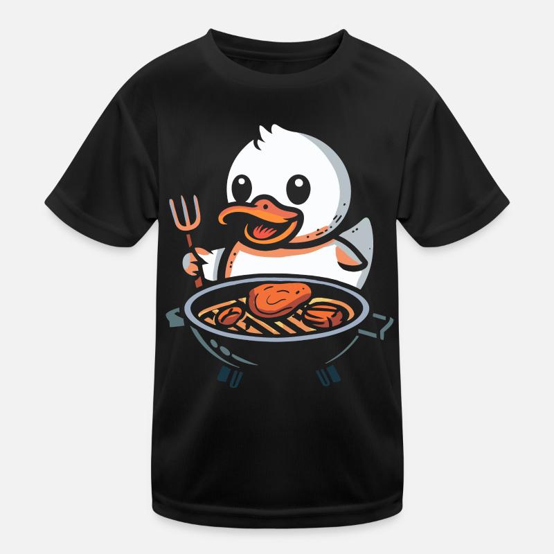 Grill Duck Rubber Duck Barbeque Grilling Kids Functional T-Shirt