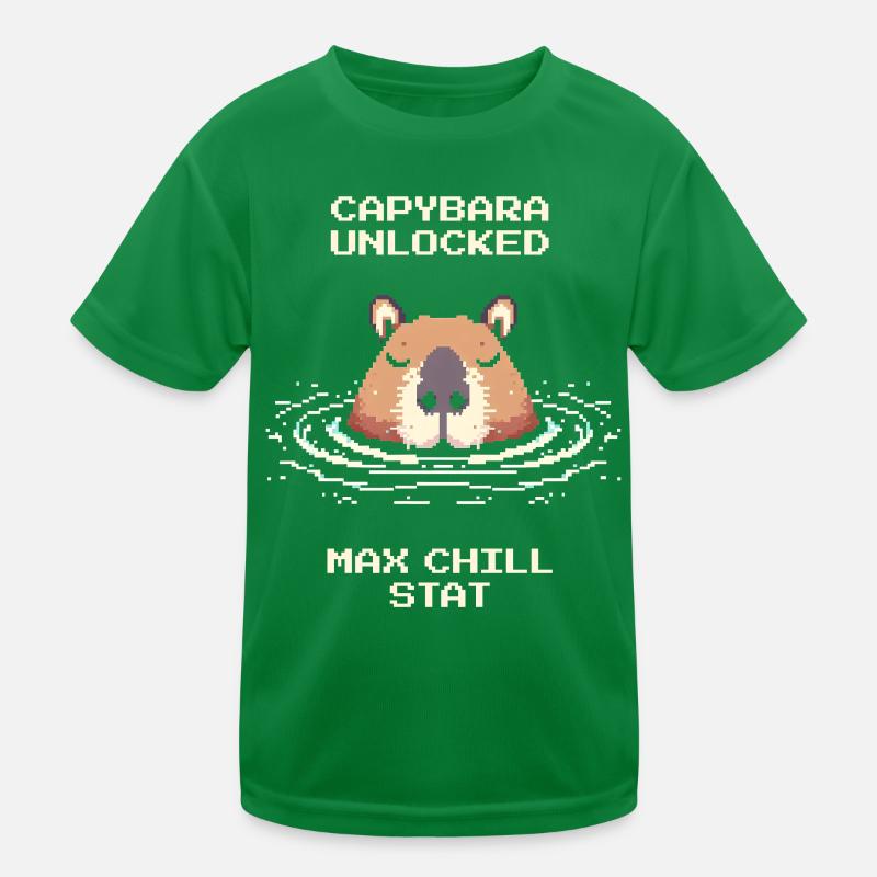 Capybara freigeschaltet – Max Chill | Meme Kinder Funktions-T-Shirt
