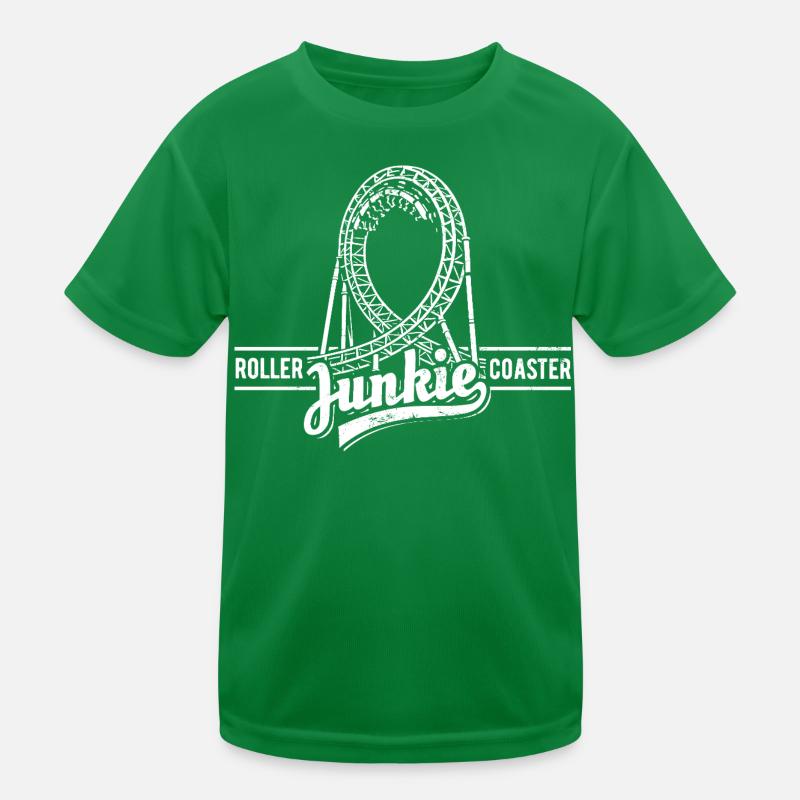 Rollercoaster Junkie - Roller Coaster - Looping Kids Functional T-Shirt