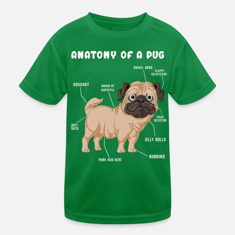 Mops-Anatomie Kinder Funktions-T-Shirt