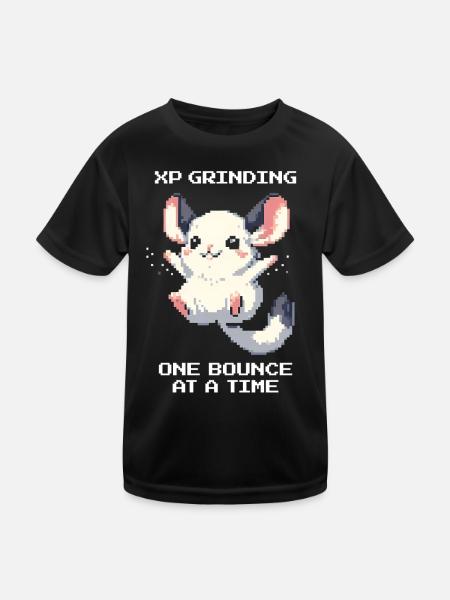 EP grind – Sprung für Sprung | Chinchilla - Kinder Funktions-T-Shirt - Schwarz - Vorne