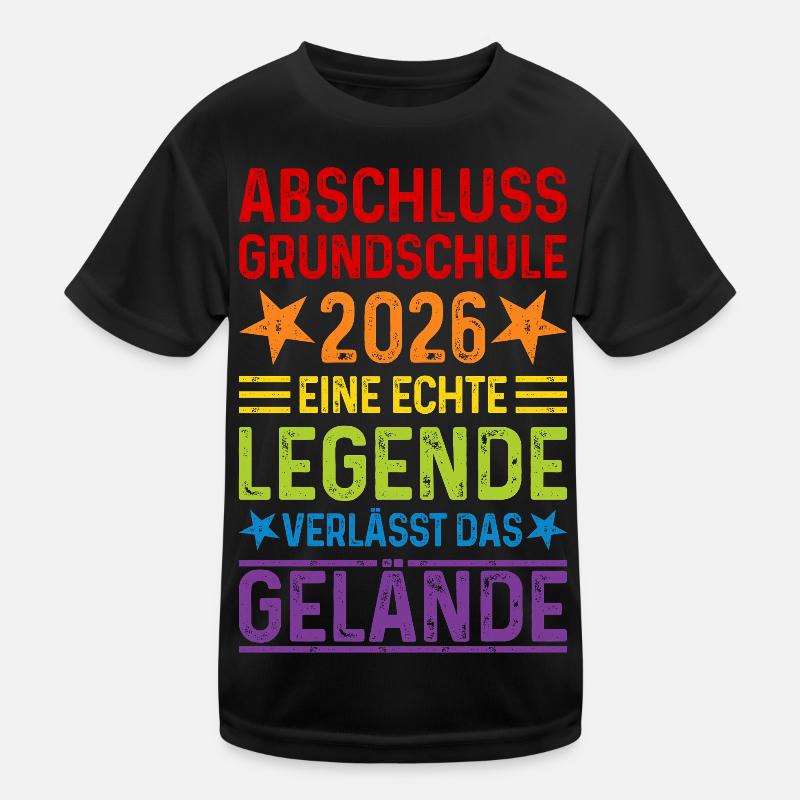Grundschule Abschluss 2026 - Kinder Funktions-T-Shirt - Schwarz