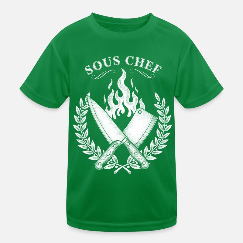 Sous-chef Flammes Conception de cuisson T-shirt sport Enfant