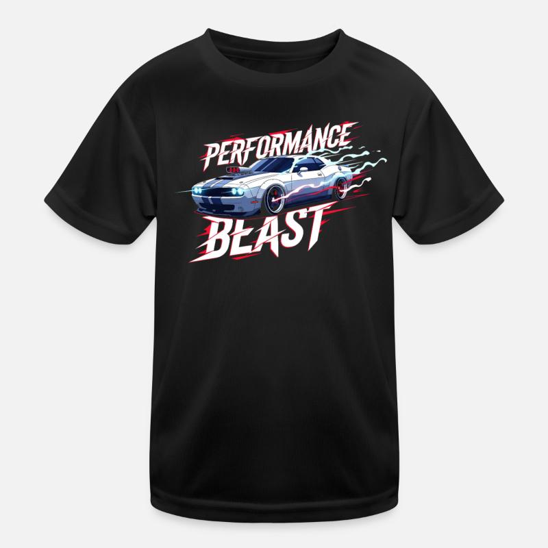 Muscle Car Performance Design Kids Functional T-Shirt