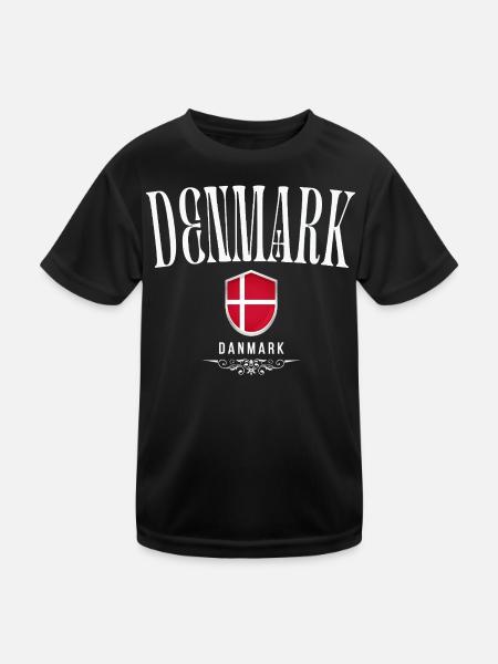 Danish patriot, Danish pride - Kids Functional T-Shirt - black - Front
