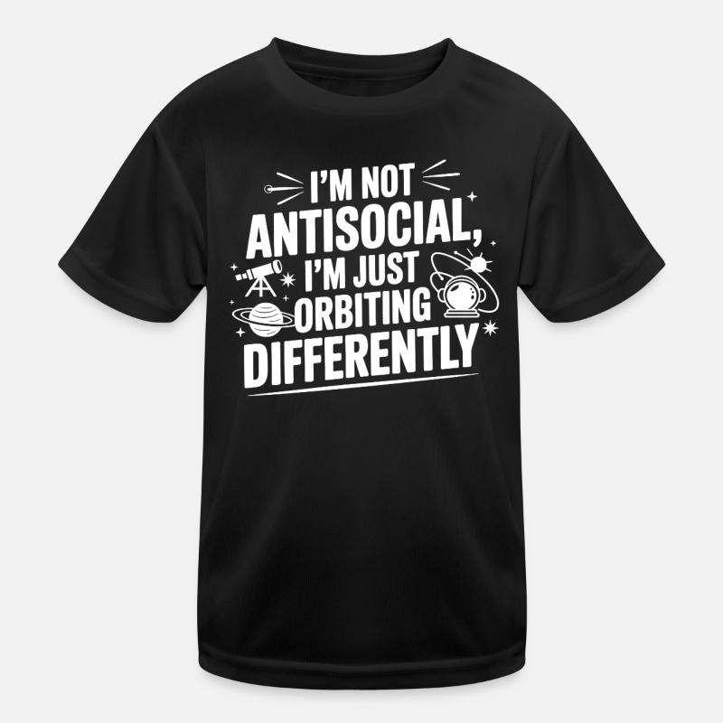 Nicht asozial, nur anders umkreisend Kinder Funktions-T-Shirt