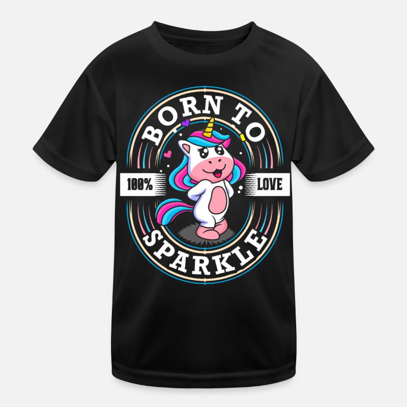 Geboren zu Funkeln - Süsses Einhorn - Glitzer Kinder Funktions-T-Shirt