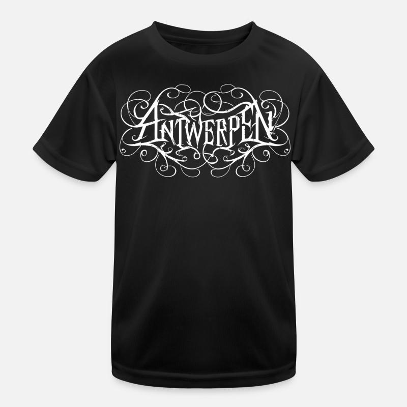 Antwerp Heavy Metal Headbanger Typography Kids Functional T-Shirt