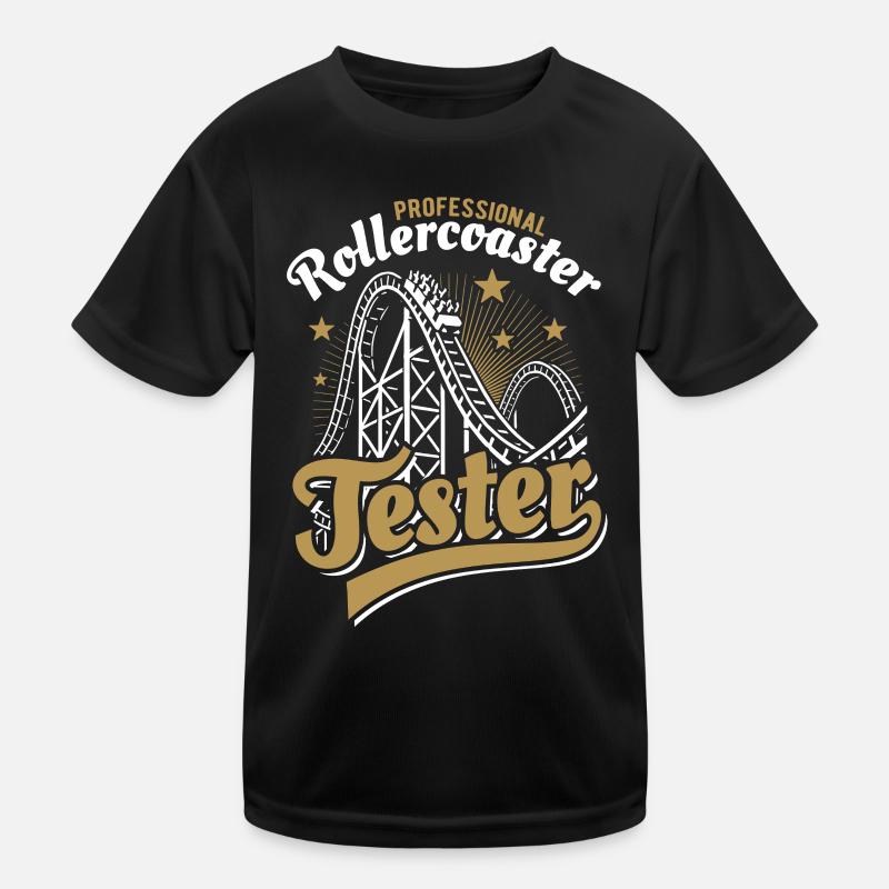 Professional Rollercoaster Tester - Kinder Funktions-T-Shirt - Schwarz