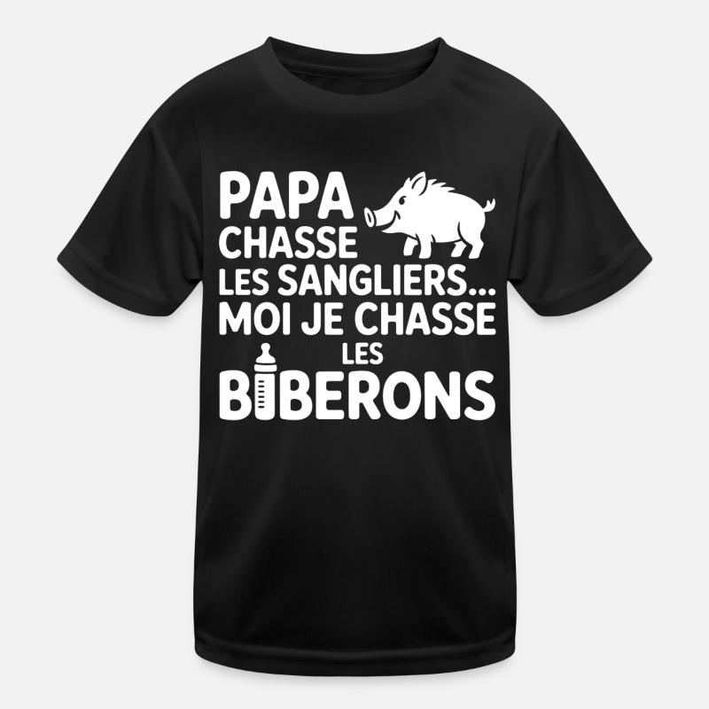 Humor Jagd auf Wildschweine Flaschen Kinder Funktions-T-Shirt