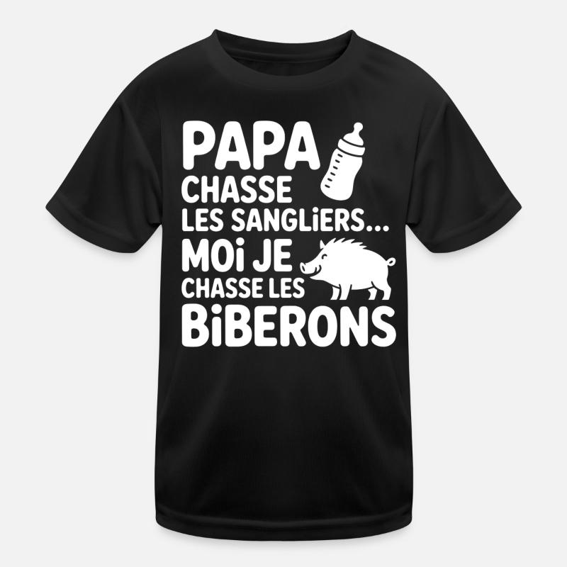 Body bébé drôle – Papa chasse, moi aussi ! T-shirt sport Enfant
