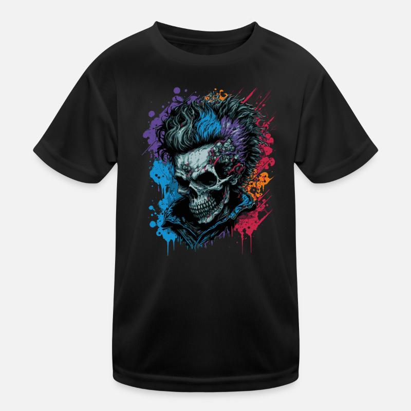 Rainbow Zombie Punk Kids Functional T-Shirt