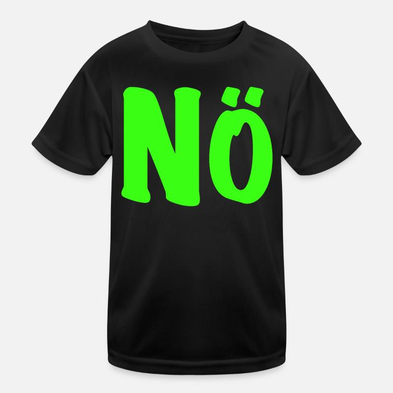 Nö in Neongrün - Nope - Nein - Null Bock Kinder Funktions-T-Shirt
