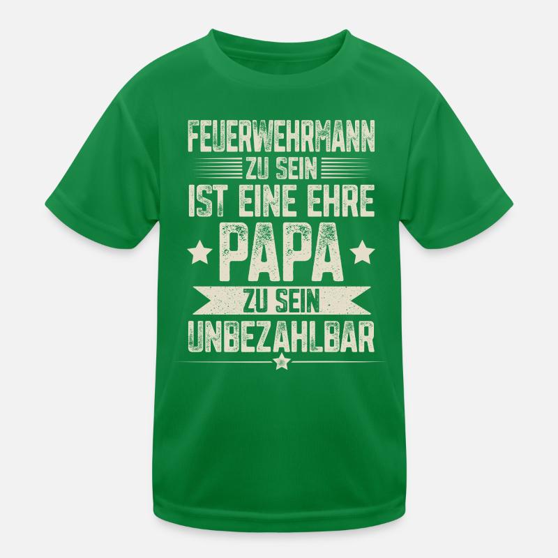 Firefighter Dad Kids Functional T-Shirt