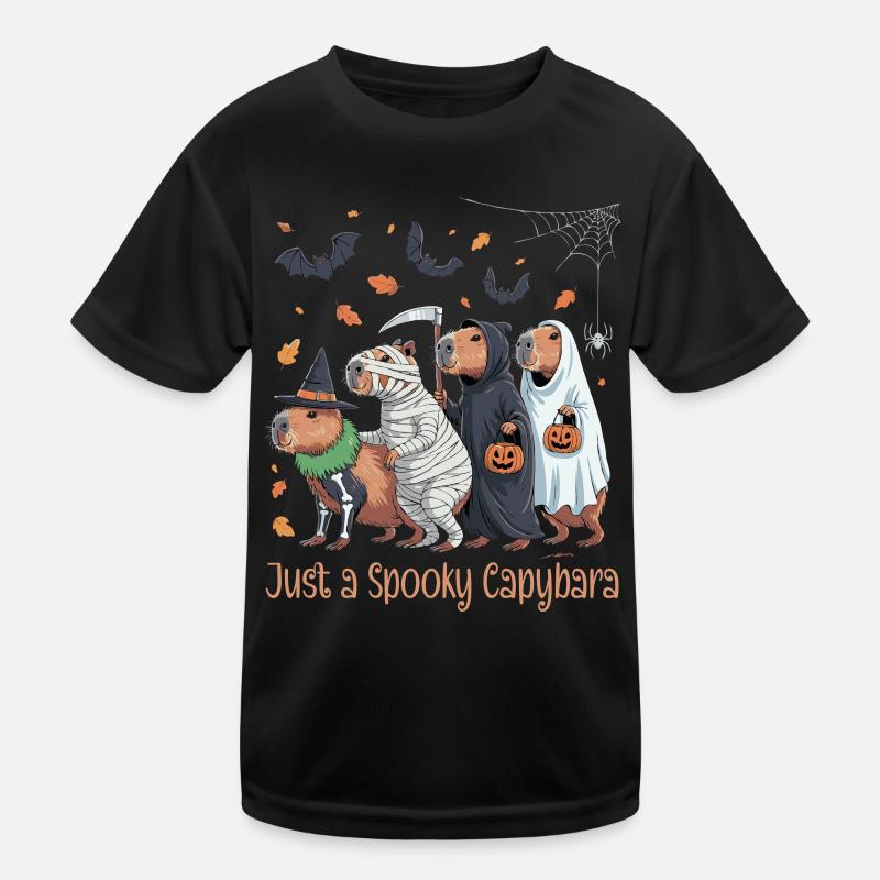 Capybara Halloween Kostüm - Kinder Funktions-T-Shirt - Schwarz