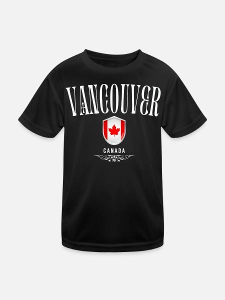 Vancouver Kanada, Vancouver Souvenir - Kinder Funktions-T-Shirt - Schwarz - Vorne
