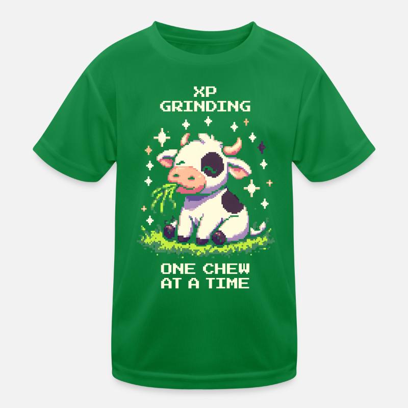 Farming XP – Bite by Bite | Cow Humor Kids Functional T-Shirt