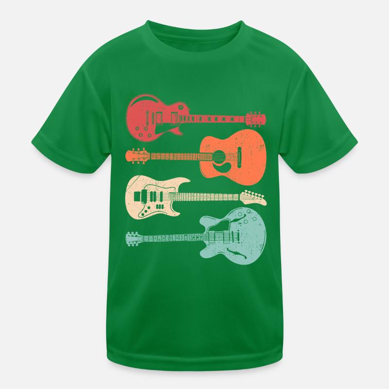 Guitariste acoustique de style rétro cool T-shirt sport Enfant