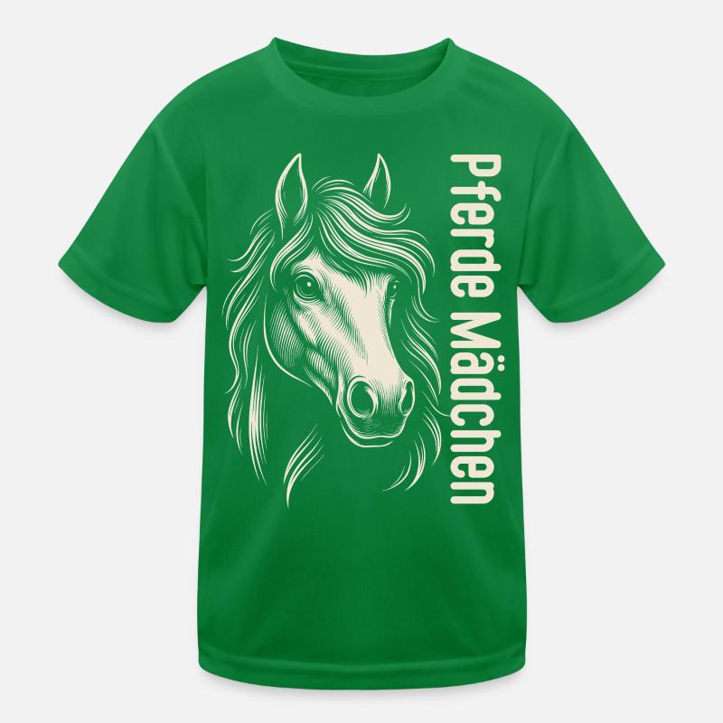 Eleganter Pferdekopf mit Schriftzug Pferde Mädchen Kinder Funktions-T-Shirt