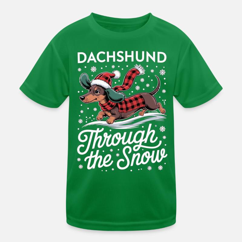 Dackel Weihnachten Shirt Kinder Funktions-T-Shirt