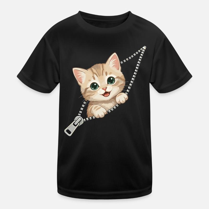 Chat, Costume, Chaton mignon, Fermeture éclair T-shirt sport Enfant