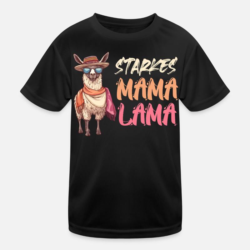Werdende Mutter STARKES MAMA LAMA Lustiges Kinder Funktions-T-Shirt