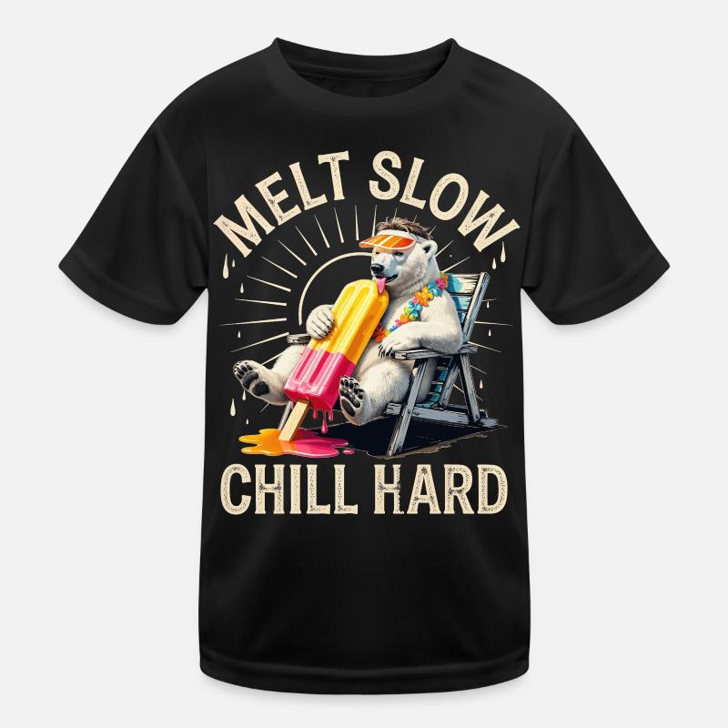 Schmelz langsam Chill Harter Bär Kinder Funktions-T-Shirt