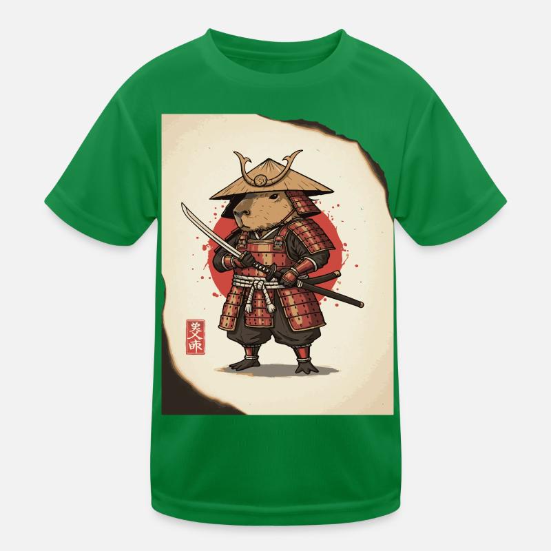 Anthropomorphe Ratten-Samurai in Rüstung Kinder Funktions-T-Shirt