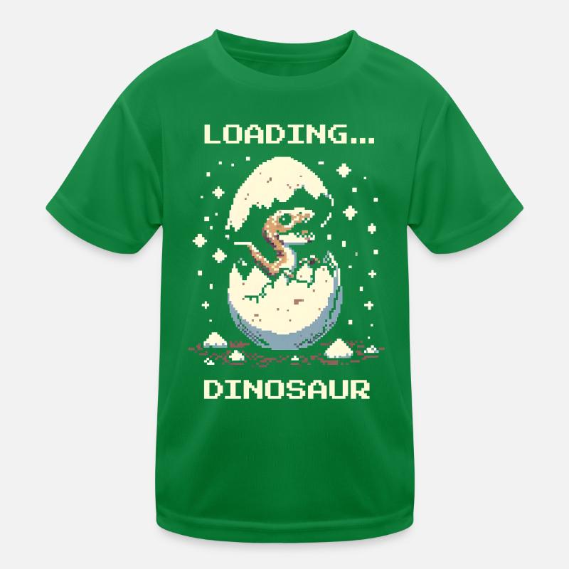 Charges... Dinosaure | Rétro Dino Pixel Art T-shirt sport Enfant
