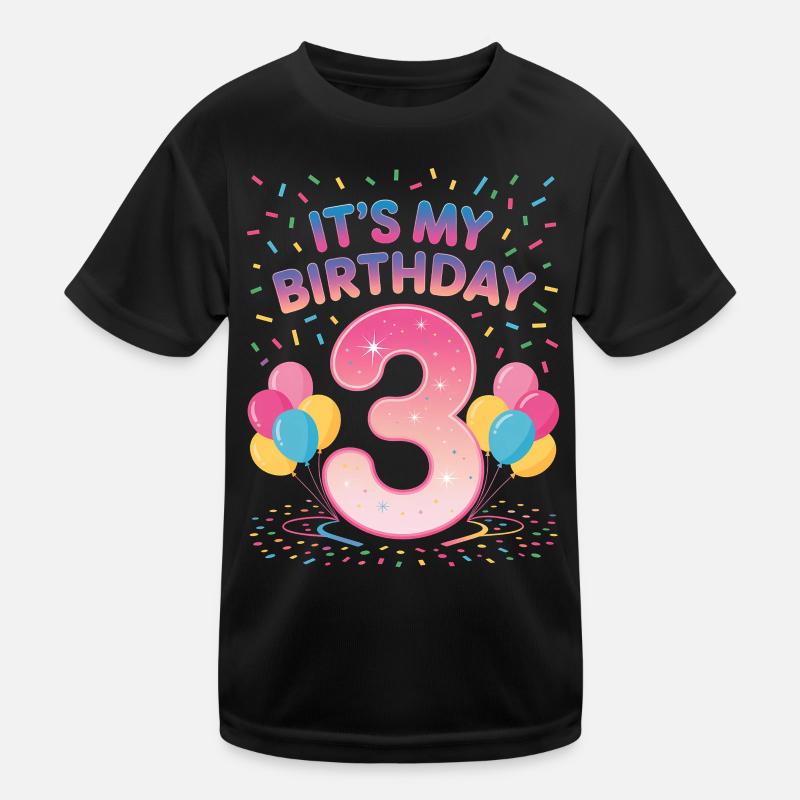 3 Jahre Mädchen It’s My Birthday Kinder Geburtstag Kinder Funktions-T-Shirt