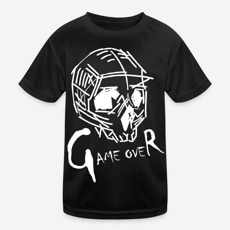 Game Over in white - Kids Functional T-Shirt - black