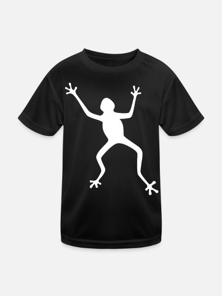 Frosch Silhouette: Tropisch, Regenwald - Kinder Funktions-T-Shirt - Schwarz - Vorne