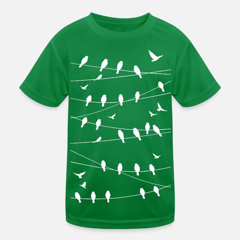 Silhouetted birds on minimalist threads Kids Functional T-Shirt