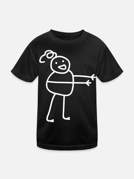 Hugging Man Geschenk - Kinder Funktions-T-Shirt - Schwarz - Vorne