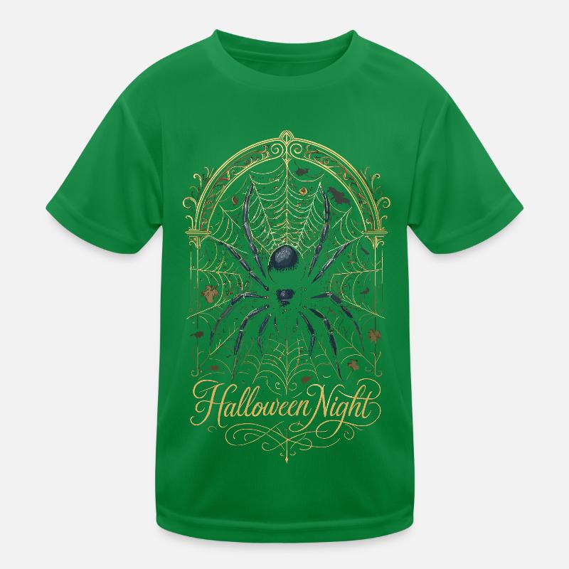 Araignée Halloween Nuit - Arachnide Toile Dorée T-shirt sport Enfant