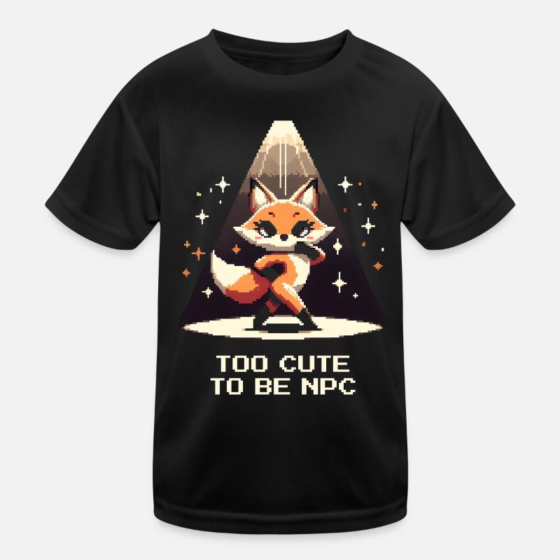Too Cute to Be an NPC | Fox, RPG Kids Functional T-Shirt