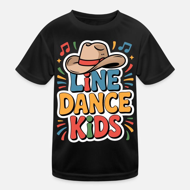 Line Dance Kids Motif Kids Functional T-Shirt