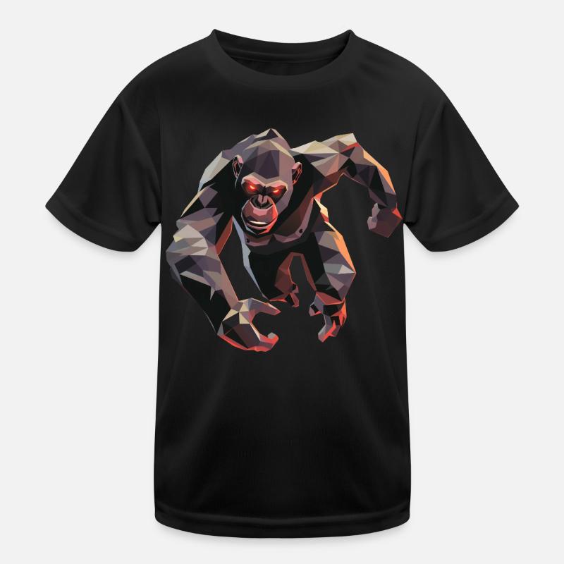 Gorilla im Low Poly Stil Kinder Funktions-T-Shirt