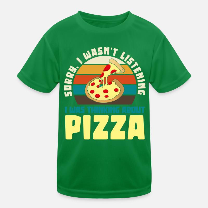 Pizza Träumer Retro Motiv Kinder Funktions-T-Shirt