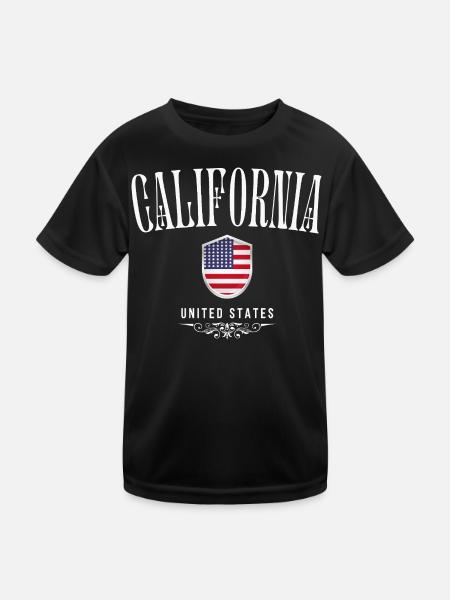 Kalifornien, USA, Kalifornien-Souvenir - Kinder Funktions-T-Shirt - Schwarz - Vorne