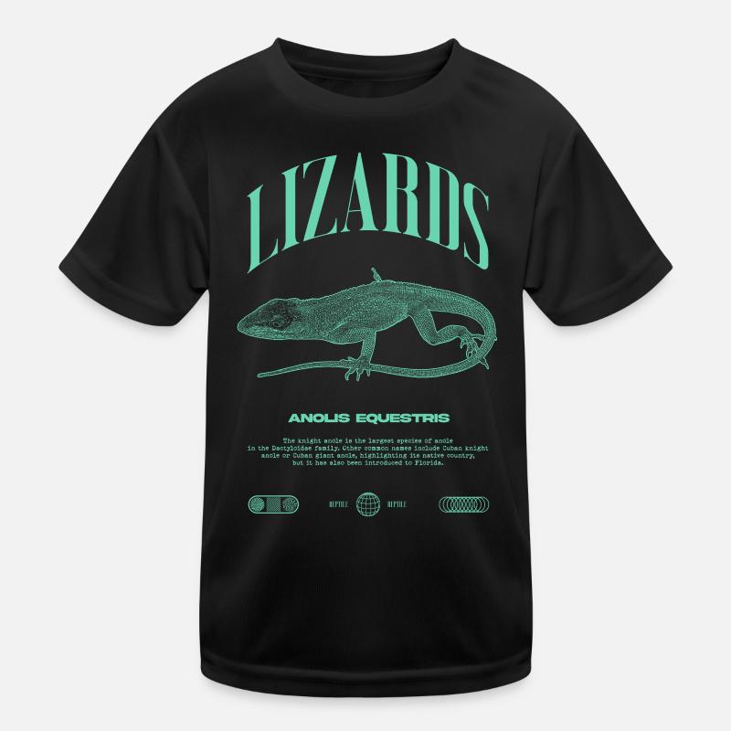 Cuban Knight Anole Reptile Keeper Lizard Kids Functional T-Shirt